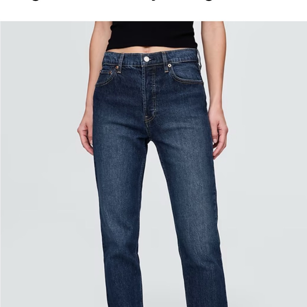 GAP Dark Blue Cheeky Straight High Rise Jeans